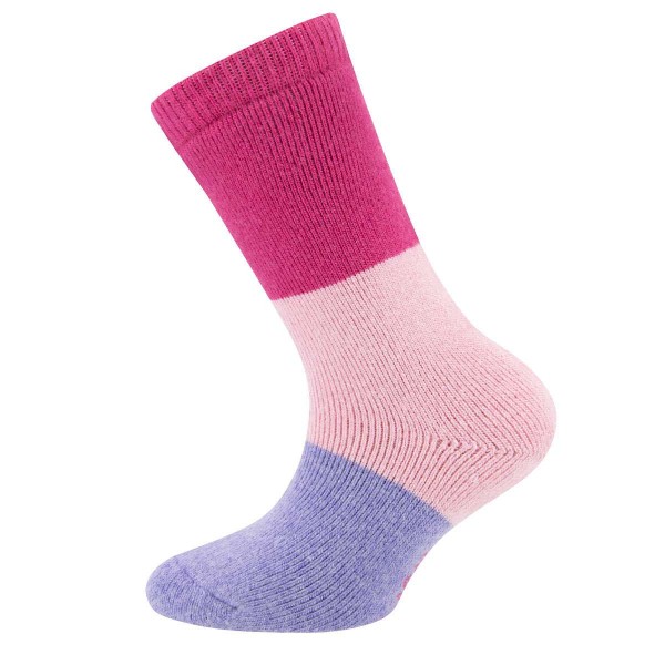Thermosocken Gots, 50% Wolle, Blockringel, rose