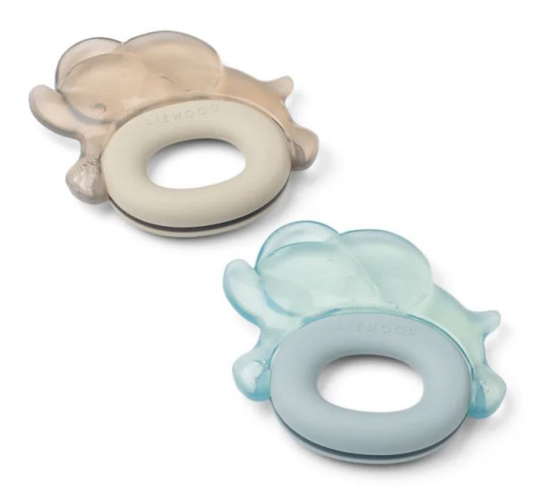 Kühlende Beißring 2er set Rita Elefant Sandy/ Dove Blue