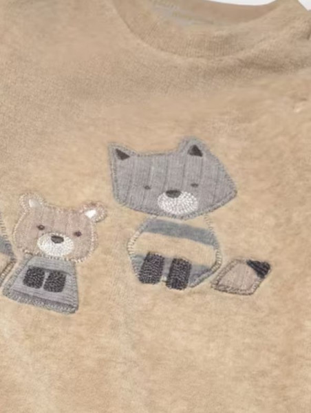 Strampelanzug Waschbär/beige