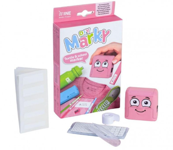 Stempel Set mit Etiketten und Thermo-Klebeband Rosa
