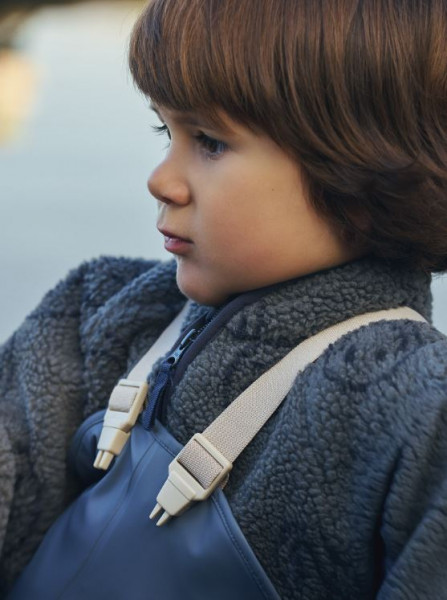 Teddy-Fleecejacke Blau/Smiley
