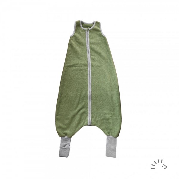 Schlafsack mit Beinen, GOTS, Baumwollfleece, moss green melange
