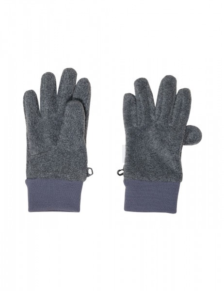 Kids- Fingerhandschuhe, Fleece, Strickbüdchen, Graumeliert