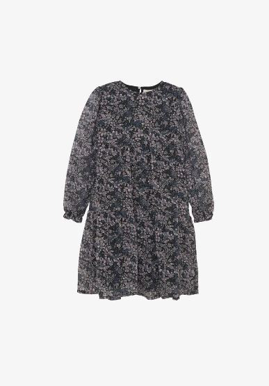 Kleid Blumen/Schwarz