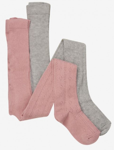 Strümpfe gemustert (2er-Pack), Grau/Rose