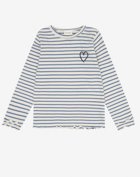 Langarmshirt blau Rippe