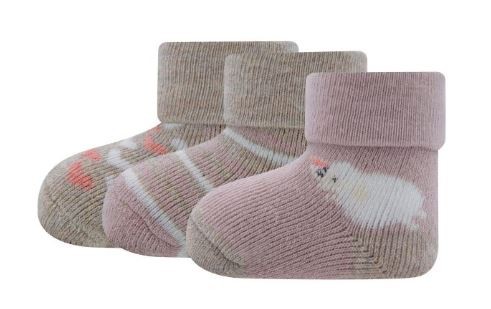 Babysocken 3er Pack, Schäfchen beige