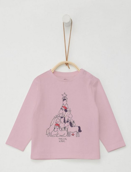 Langarmshirt Weihnachtsbaum Pony