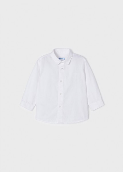 Langarm Hemd basic, weiss
