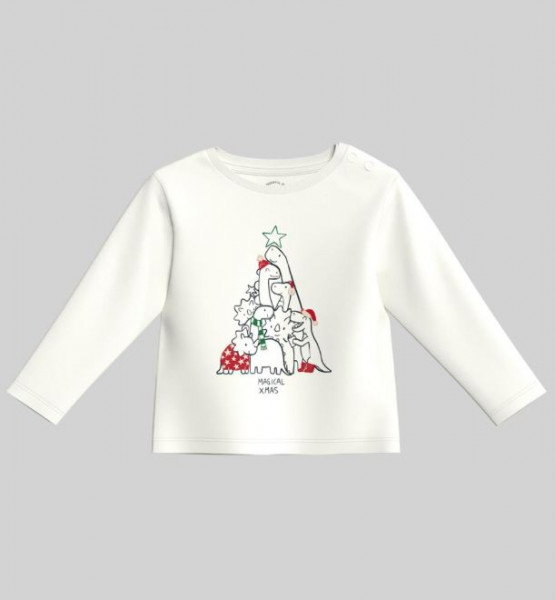 Langarmshirt Weihnachtsbaum Dino