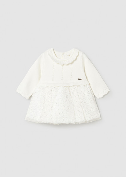 Kleid Trikot und Tüll, roh