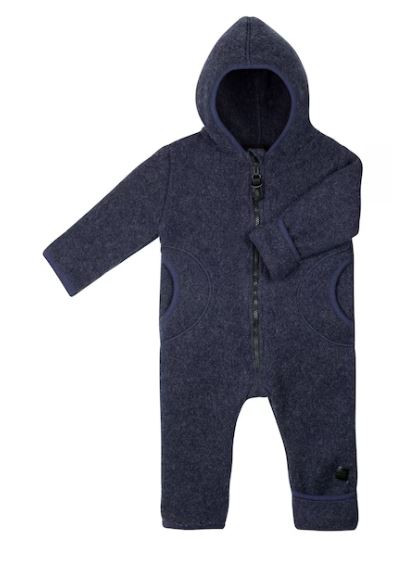 Overall GOTS Organic 100% Merinowolle Fleece, Jeans Blau
