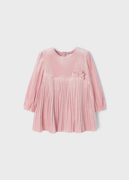 Kleid Samt Plisee, rot
