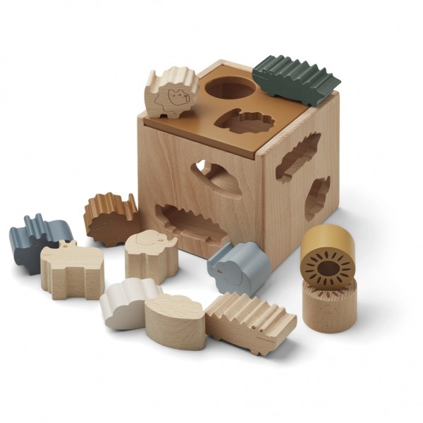 Gary puzzle cube, safari / golden caramel multi mix