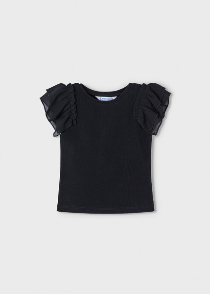 T-Shirt kombiniert, schwarz