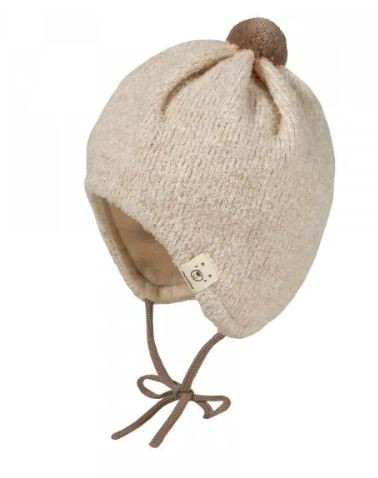 Baby Mütze, ausgenäht Braun
