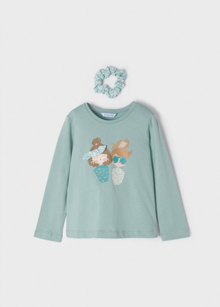Longsleeve mit Haargummi, jade