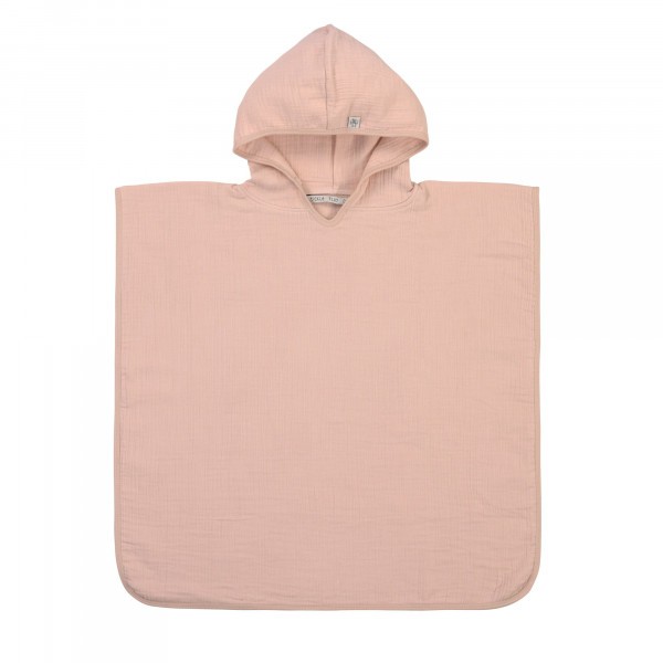 Badeponcho aus Mull-Muslin, 100% Baumwolle, 60x87, powder pink