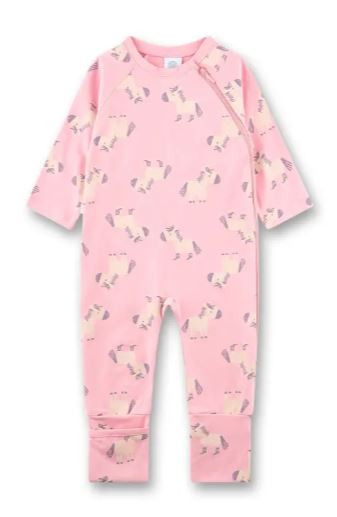 Baby Strampler/Schlafenzug Pferd/Pink