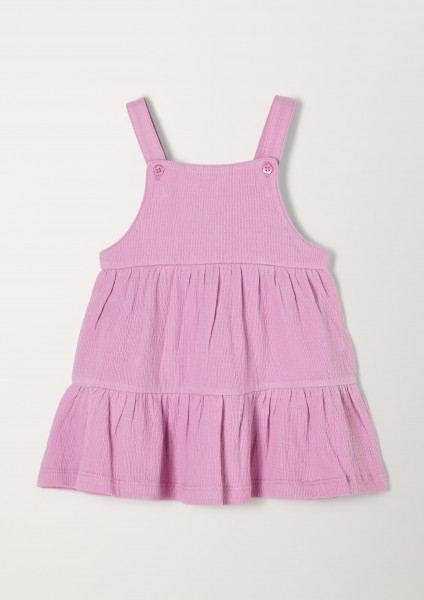 Gerafftes Crinkle-Kleid, dunkelrosa