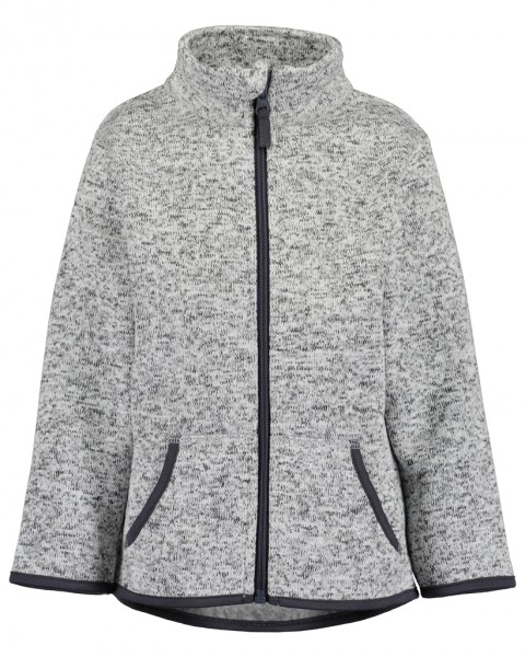 Fleecejacke, Stehkragen, mittelgrau