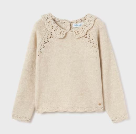 Pullover Crochet, weizen