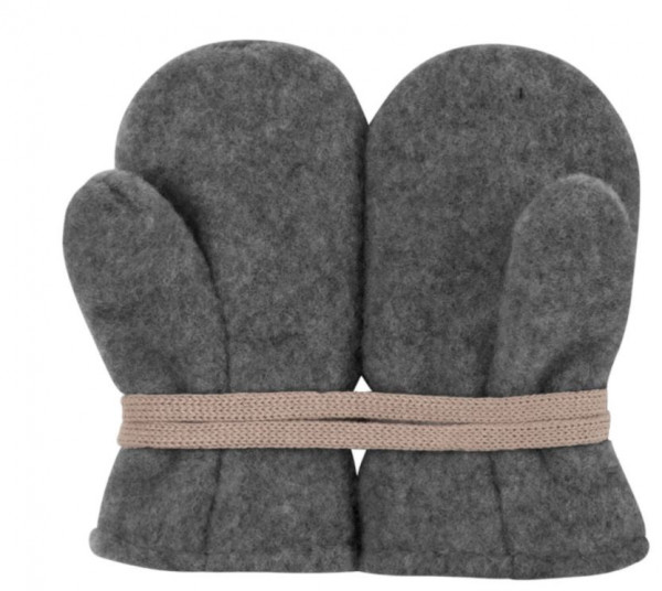 Baby Fäustel GOTS 100% Merinowolle Fleece, schiefer grau