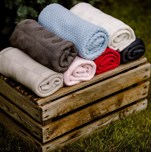 100% Merino Wolle Decke rosa 75x100