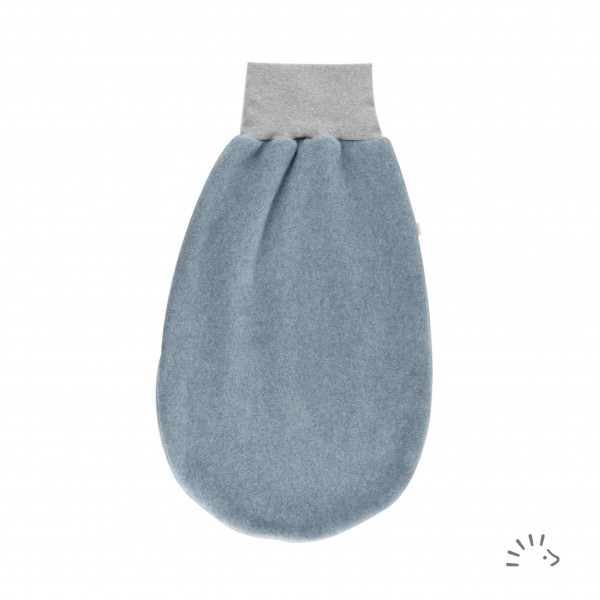 Strampelsack Baumwollfleece GOTS, steinblau melange