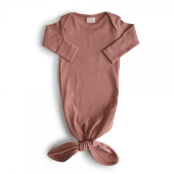 Geripptes geknotetes Babykleid, Cedar, 0-3M