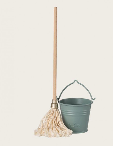 Wischmop und Eimer, Miniature, Light blue