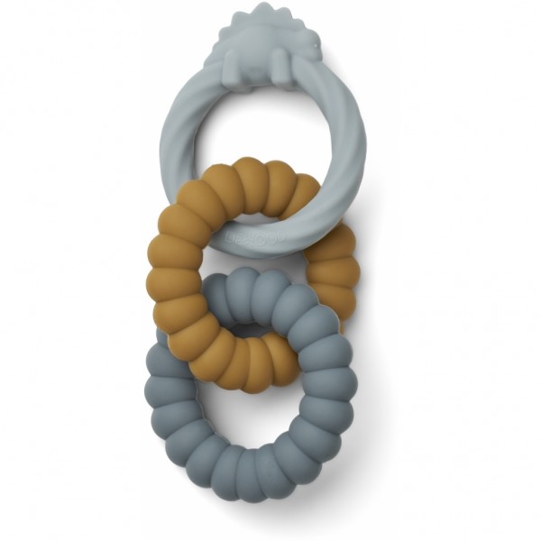 Beißring "Gilbert", dino blue multi mix