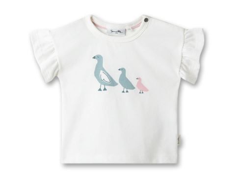 Kurzarmshirt weiß Enten