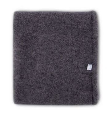Decke 100% Merinowolle 90x70 cm Grau