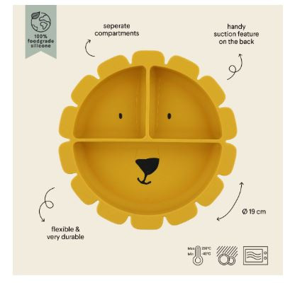 Silikon -Esslernteller mit Saugnapf Mr. Lion