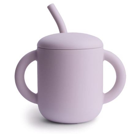 Trinklernbecher mit Strohhalm 175ml soft lilac