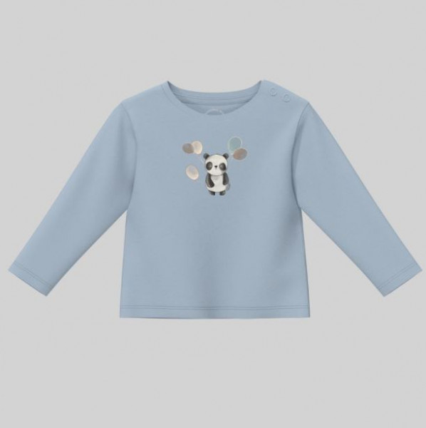 Langarmshirt Panda/Blau