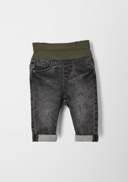 Jeans mit Umschlagbund, graphit