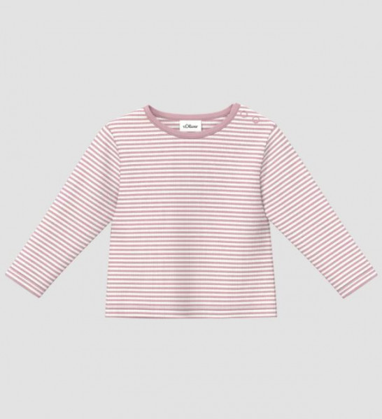 Langarmshirt Rose/Weiß