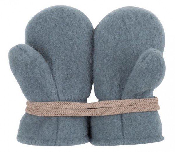 Baby Fäustel GOTS 100% Merinowolle Fleece, Dusty Storm blue