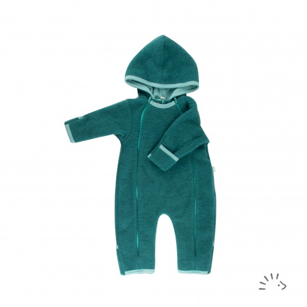 Baby Overall, GOTS Wollfleece, smaragd