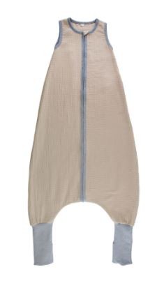 Schlafsack mit Beinen GOTS Musselin Beige