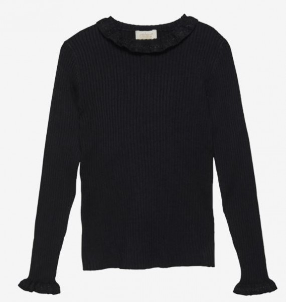 Pullover Rib Knit Schwarz