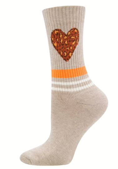 Tennissocken Beige Herzen
