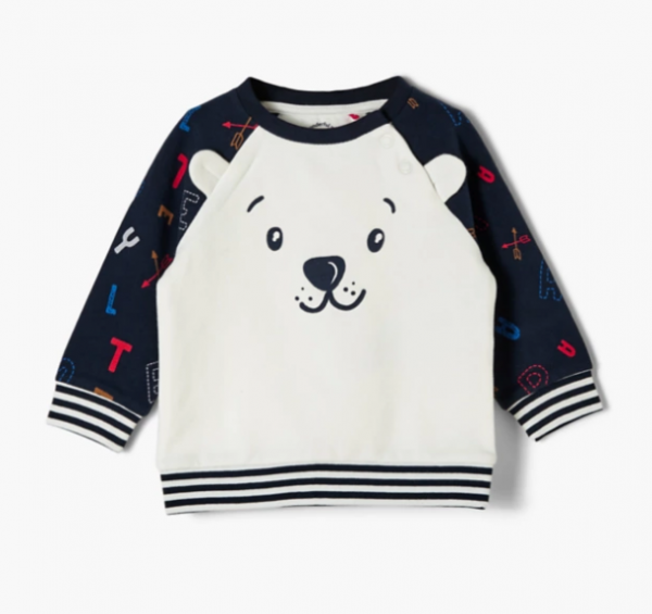 Sweatshirt mit Streifendetail, ecru