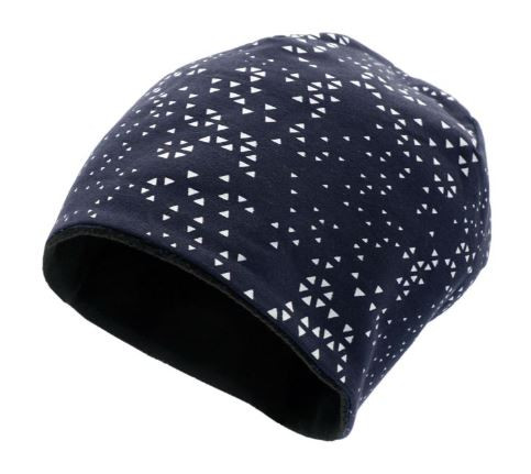 Kids Beanie Dreiecke Refleckt, Fleecefutter, Jersey Blau