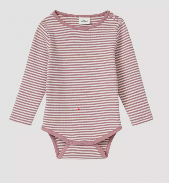 Langarmbody gestreift rose/weiß