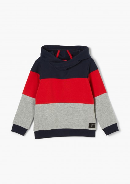 S'Oliver, Sweatshirt superweich, blau/rot/grau