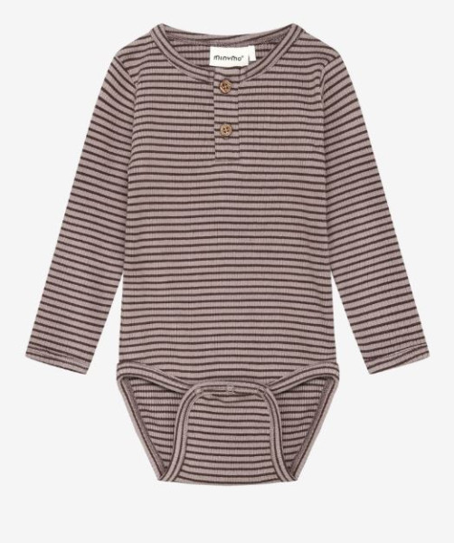 Langarmbody Braun/Streifen/Rib