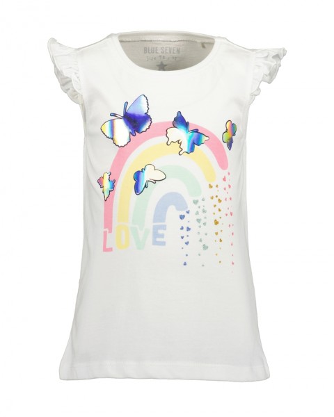 T-Shirt, Rundhals, weiss